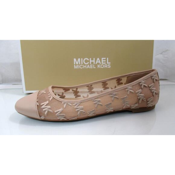 Michael Kors Lockhart Flex Ballet Flat Shoes Mk Logo Mesh Light Blush Size 8 - Picture 2 of 8